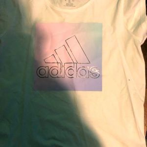 athletic adidas top white tshirt